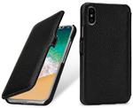 Etui skórzane StilGut do iPhone X / Xs - UltraSlim Book (czarne) w sklepie internetowym mobilemania.pl