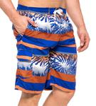 Spodenki kąpielowe męskie szorty - no3 - błękitno / pomarańczowe w sklepie internetowym Be Trendy