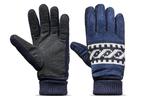 Rękawiczki męskie zimowe grube ocieplane zamszowe z futerkiem w środku - granatowe w sklepie internetowym Be Trendy