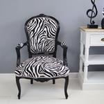 Barokowy, dekoracyjny fotel z serii Luisa, obicie "zebra", drewniana rama. w sklepie internetowym Impresje24.pl