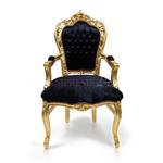 Krzesło dekoracyjne KAIR, podłokietniki, złota rama, czarne, welurowe obicie. w sklepie internetowym Impresje24.pl