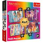 Puzzle 4w1 Modne laleczki Rainbow High w sklepie internetowym gebe.com.pl