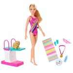 Mattel Barbie Lalka Pływaczka Zestaw z Pieskiem GHK23 w sklepie internetowym Asplaneta.pl