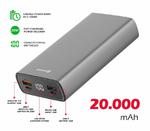 SWISSTEN ALUMINUM POWER BANK 20000 mAh 20W POWER DELIVERY SZARY w sklepie internetowym Magboss.pl