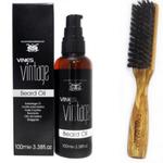 Vines Vintage Beard Oil 100ml, olejek do brody + Dear Barber szczotka do brody i wąsów 5-rzędowa naturalne włosie z dzika w sklepie internetowym Fryzjerskie.com