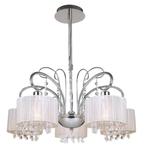 Lampa sufitowa SPAN Italux biały 5xE14 chrom białe abażury MDM1583/5 WH w sklepie internetowym naszelampy24.pl