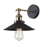 Lampa ścienna KERMIO czarna złota kinkiet Italux Retro MBM-2319/1 w sklepie internetowym naszelampy24.pl