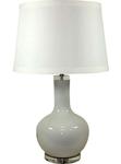 Szara Lampa Ceramiczna Z Kloszem H: 74 cm w sklepie internetowym Pigmejka