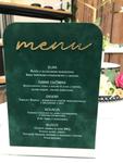 Welurowe menu weselne na stół na plexi - różne warianty kolorystyczne w sklepie internetowym Dekorys
