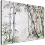 Obraz na płótnie, Las szarych drzew malowany - 60x40 w sklepie internetowym Dekorys