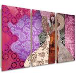 Obraz trzyczęściowy Deco Panel, Kobieta na ozdobnym tle - 90x60 w sklepie internetowym Dekorys