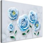Obraz na płótnie, Niebieskie róże 3D - 60x40 w sklepie internetowym Dekorys