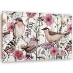 Obraz Deco Panel, Ptaki i motyle na łące - 120x80 w sklepie internetowym Dekorys