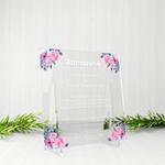 Zaproszenia ślubne z przeźroczystej plexi - motyw różowych kwiatów w sklepie internetowym Dekorys