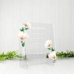 Zaproszenia ślubne z przeźroczystej plexi - Białe kwiaty w sklepie internetowym Dekorys