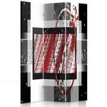 Parawan dwustronny obrotowy, Abstrakcja w czerni i czerwieni - 110x170 w sklepie internetowym Dekorys