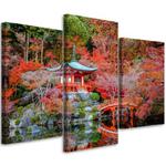 Obraz trzyczęściowy na płótnie, Japoński ogród - 120x80 w sklepie internetowym Dekorys