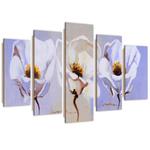 Obraz pięcioczęściowy Deco Panel, Trzy kwiaty - 150x100 w sklepie internetowym Dekorys