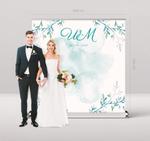 Roll up na wesele (ścianka weselna) - Turkusowe liście w sklepie internetowym Dekorys