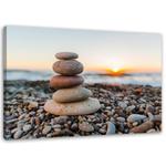 Obraz na płótnie, Kamienie zen na plaży - 90x60 w sklepie internetowym Dekorys