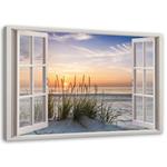Obraz na płótnie, Okno z widokiem na plażę - 100x70 w sklepie internetowym Dekorys