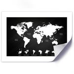 Plakat, Kontrastowa mapa świata i kontynenty - 60x40 w sklepie internetowym Dekorys