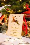 Drewniana kartka świąteczna z życzeniami - Renifer w sklepie internetowym Dekorys