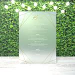 Satynowe menu weselne z plexi - Geometryczny w sklepie internetowym Dekorys