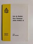 LIST DO RODZIN OJCA ŚWIĘTEGO JANA PAWŁA II 1994 w sklepie internetowym staradobraksiazka.pl