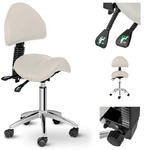Krzesło kosmetyczne siodłowe z oparciem obrotowe regulowane BERLIN - beżowe w sklepie internetowym multishop.com.pl