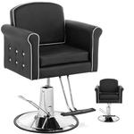 Fotel fryzjerski barberski kosmetyczny z podnóżkiem Physa TRING - czarny w sklepie internetowym multishop.com.pl