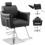 Fotel fryzjerski barberski kosmetyczny z podnóżkiem Physa HEDON - czarny w sklepie internetowym multishop.com.pl
