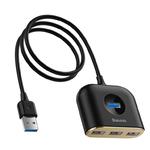 Adapter przejściówka HUB 4w1 USB Adapter USB3.0 TO USB3.0*1+USB2.0*3 1m Black w sklepie internetowym multishop.com.pl