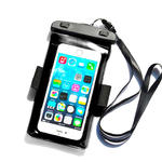 Wodoodporny pokrowiec etui do telefonu z opaską armband PVC - czarne w sklepie internetowym multishop.com.pl