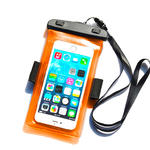 Wodoodporny pokrowiec etui do telefonu z opaską armband PVC - pomarańczowe w sklepie internetowym multishop.com.pl