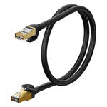 Szybki kabel sieciowy Patchcord RJ45 CAT 7 10Gbps 0.5m - czarny w sklepie internetowym multishop.com.pl