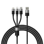 Kabel przewód do telefonu StarSpeed 3w1 USB - micro USB / iPhone Lightning / USB-C 1.2m - czarny w sklepie internetowym multishop.com.pl