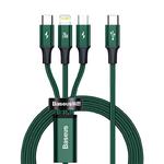 Rapid 3w1 kabel USB-C - USB-C / Lightning / micro USB 20 W 1.5 m zielony w sklepie internetowym multishop.com.pl