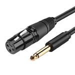 Przejściówka kabel audio do mikrofonu XLR żeński - 6.35 mm jack męski 2m czarny w sklepie internetowym multishop.com.pl