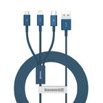 3w1 kabel przewód uniwersalny USB - Lightning / USB-C / micro USB 3.5A 1.5m niebieski w sklepie internetowym multishop.com.pl