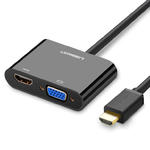 Przejściówka adapter konwerter HDMI - VGA / HDMI + mini jack 3.5mm czarny w sklepie internetowym multishop.com.pl