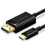 Przejściówka kabel jednokierunkowy z USB-C do Display Port 4K 1.5m czarny w sklepie internetowym multishop.com.pl