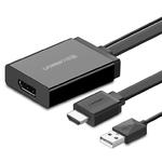 Adapter jednokierunkowy przejściówka video HDMI męski - Display Port żeński + USB do zasilania 0.5m czarny w sklepie internetowym multishop.com.pl