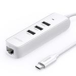 4w1 Rozdzielacz portów przejściówka HUB USB-C - 3x USB + RJ45 biały w sklepie internetowym multishop.com.pl