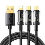 3w1 kabel przewód USB - USB-C / Lightning / micro USB 3.5 A 1.2m czarny w sklepie internetowym multishop.com.pl