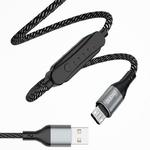2w1 Kabel przewód USB - micro USB + timer wyłącznik czasowy 5A 1m czarny w sklepie internetowym multishop.com.pl