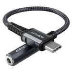 Przejściówka adapter audio AUX USB-C - 3.5mm mini jack 18cm szary w sklepie internetowym multishop.com.pl