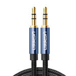 Wytrzymały kabel przewód audio AUX w oplocie minijack 3.5 mm 1m niebieski w sklepie internetowym multishop.com.pl