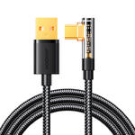 Kątowy kabel USB-C - USB do szybkiego ładowania i transferu danych 3A 1.2m czarny w sklepie internetowym multishop.com.pl