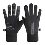 Rękawiczki dotykowe do telefonu sportowe wiatroszczelne męskie czarno-szare w sklepie internetowym multishop.com.pl